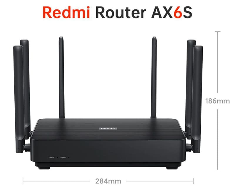 Wi-Fi роутер Xiaomi Redmi AX6s (Черный)
